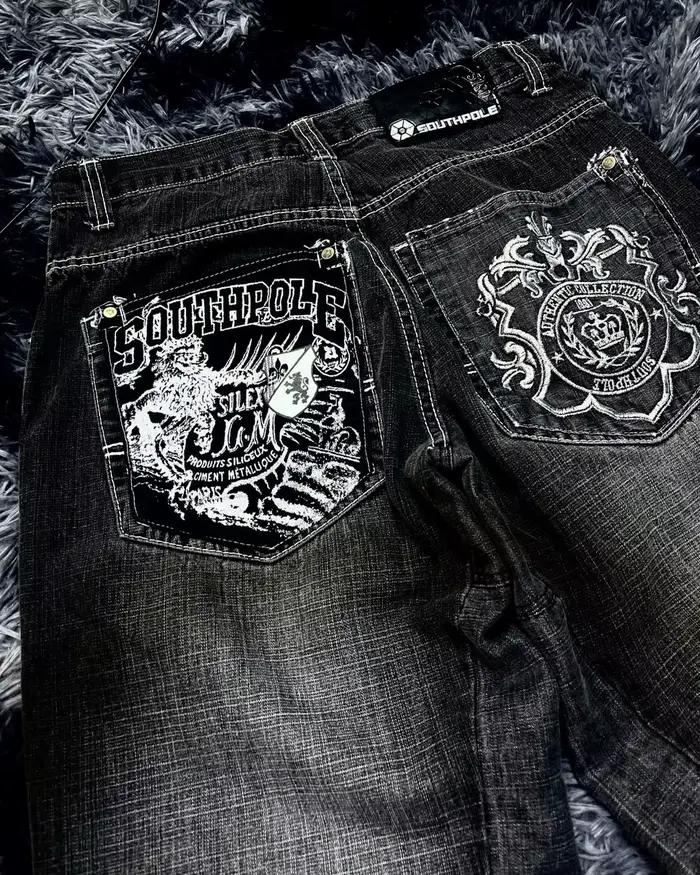 Jeans Oversize Y2K Southpole Hip-hop Américain pour Homme