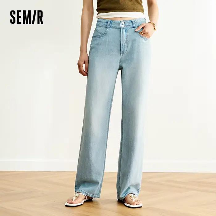 Jean large vintage délavé Semir pour femme – Confortable et tendance