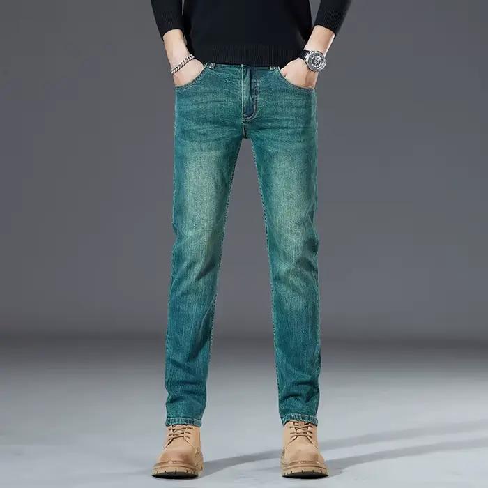 Jean droit extensible rétro pour hommes