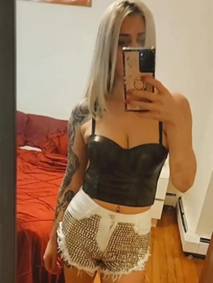 Jean en Denim à Rivets pour Femme