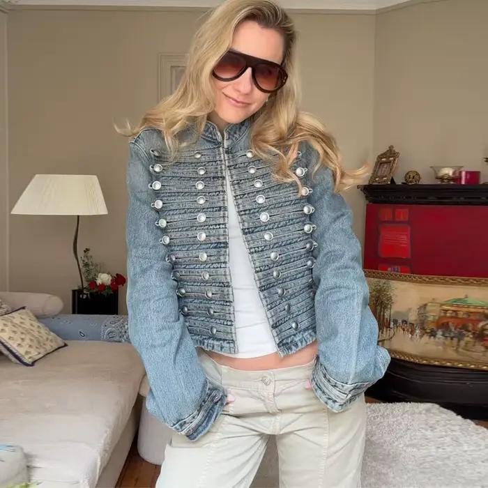 Veste en jean pour femme HXAO