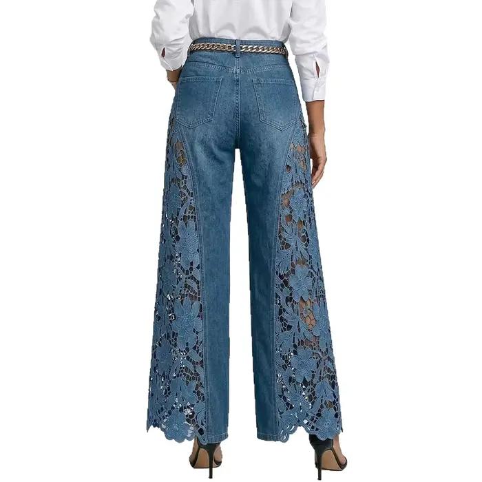 Pantalon large taille haute pour femme