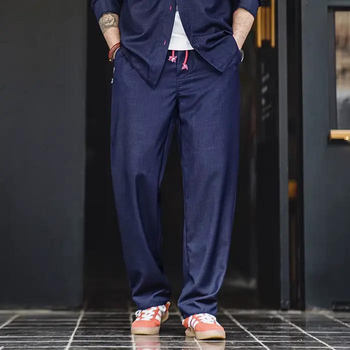 Maden-Pantalon Droit Vintage Solide pour Homme