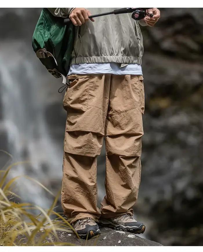 Salopette de style coréen pour homme mode rétro pantalon tactique décontracté multi-poches parachute pantalons décontractés quatre saisons occasions décontractées