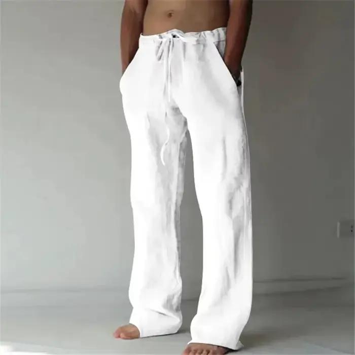Pantalon en coton et lin pour homme
