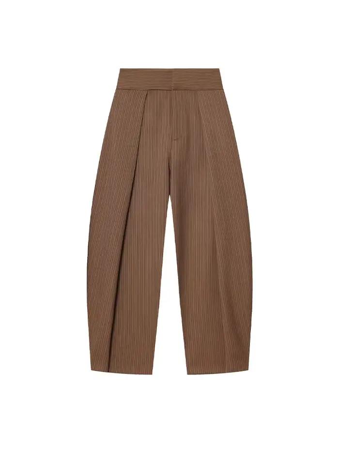 Pantalon plissé vintage élégant pour femme HH