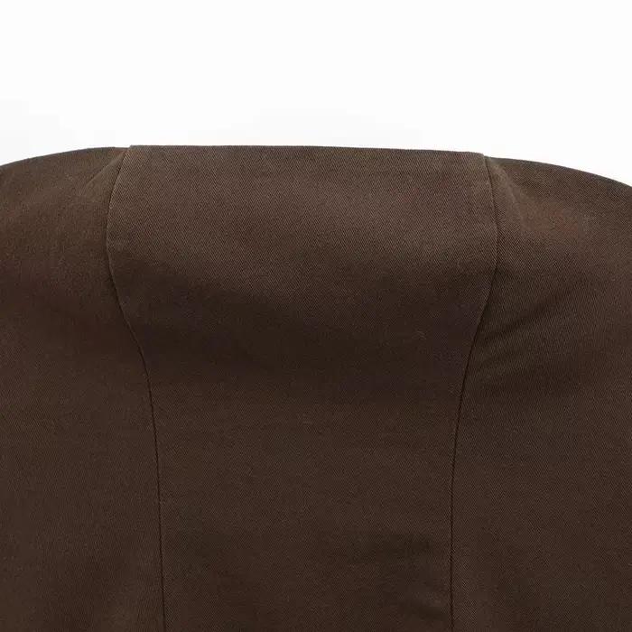 HXAO marron Denim pantalon ensemble femmes 2025 printemps 2 pièces