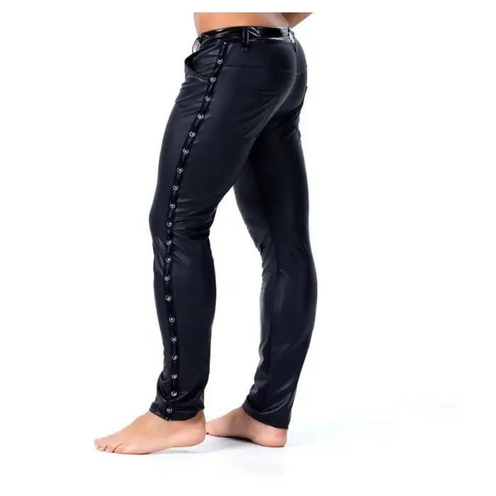 Pantalon gothique en similicuir pour homme