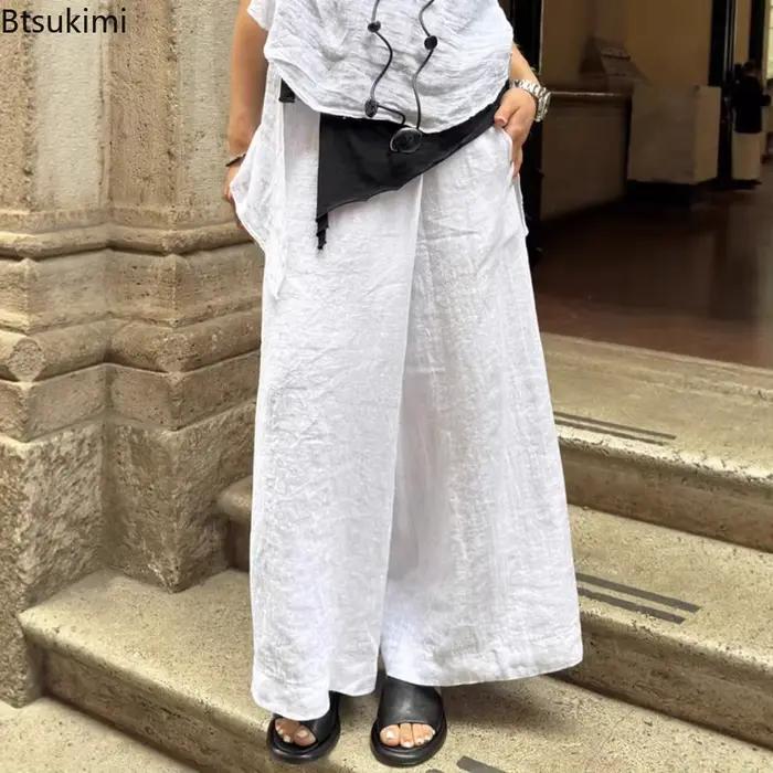Pantalon baggy femme Btsukimi décontracté avec poches et patchwork pour toutes les saisons et occasions quotidiennes et festives