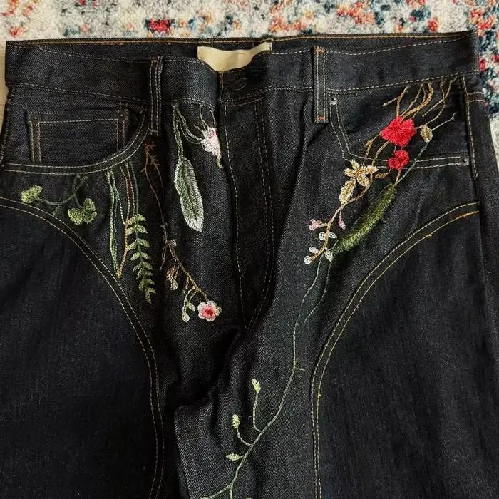 Y2K – jean Baggy à fleurs