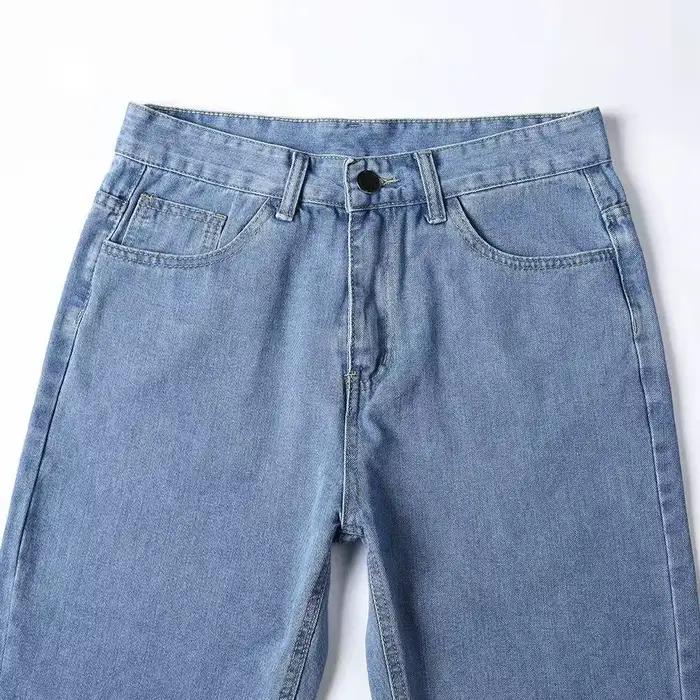 2025 nouveaux hommes d'affaires jean décontracté droit Stretch mode classique bleu noir travail Denim pantalon mâle marque vêtements S-3XL