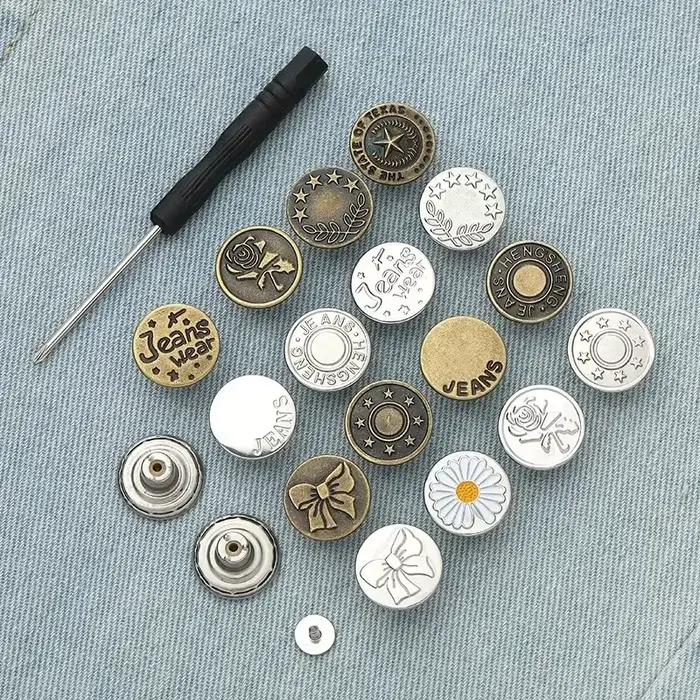 Boutons de jean réglables en métal