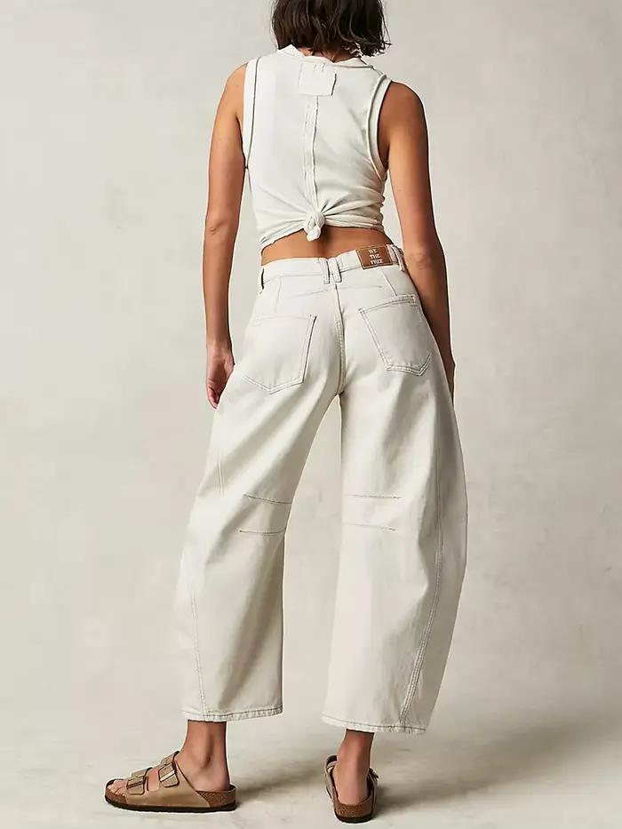 Jean large en denim pour femme