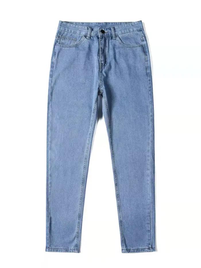 2025 nouveaux hommes d'affaires jean décontracté droit Stretch mode classique bleu noir travail Denim pantalon mâle marque vêtements S-3XL