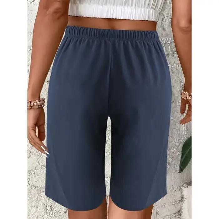 Grande taille 1XL-5XL femmes à la mode ceinture élastique cordon ample décontracté confortable pantacourt
