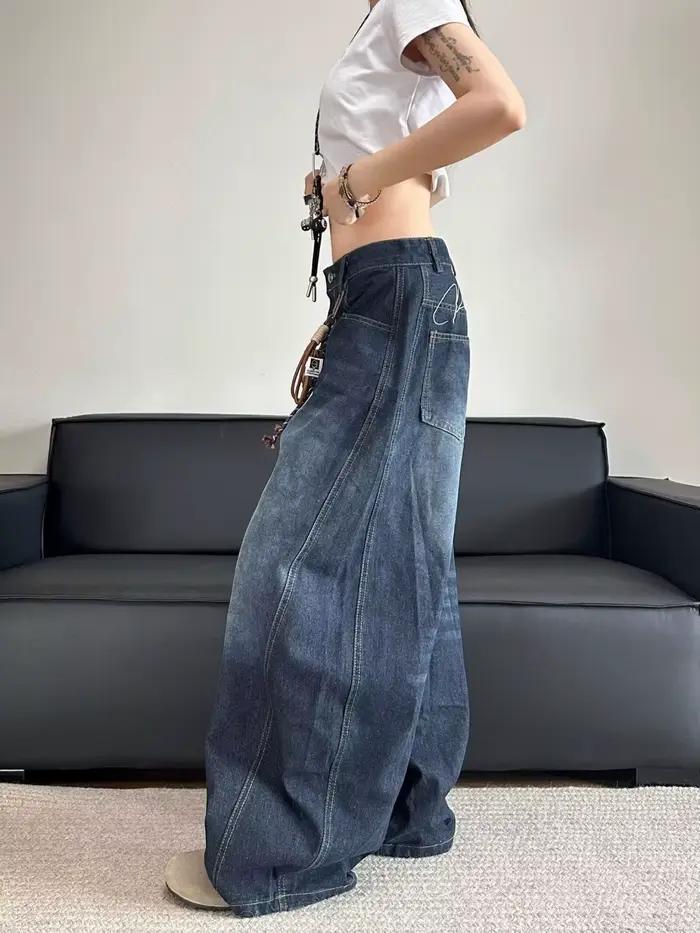 Jean Patchwork brodé pour femmes