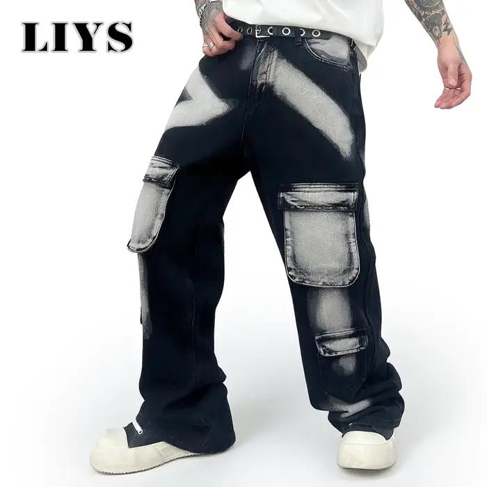 Pantalon Streetwear esthétique homme jean cravate colorant