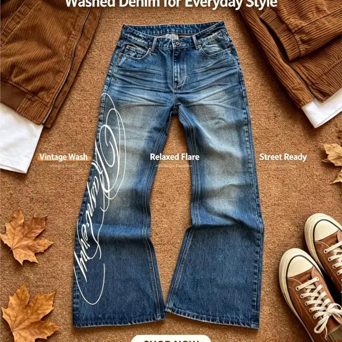 Jean Vintage imprimé pour femme
