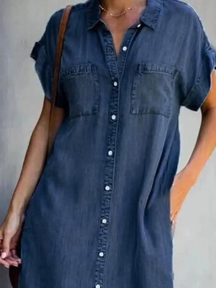 Robe chemise en jean pour femmes