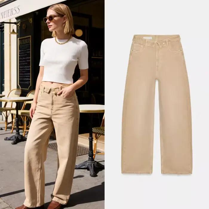 Jean décontracté et confortable pour femme, taille pliable, coupe large, style urbain, tendance transfrontalière, pantalon à jambes larges, silhouette flatteuse, confort durable, occassions variées