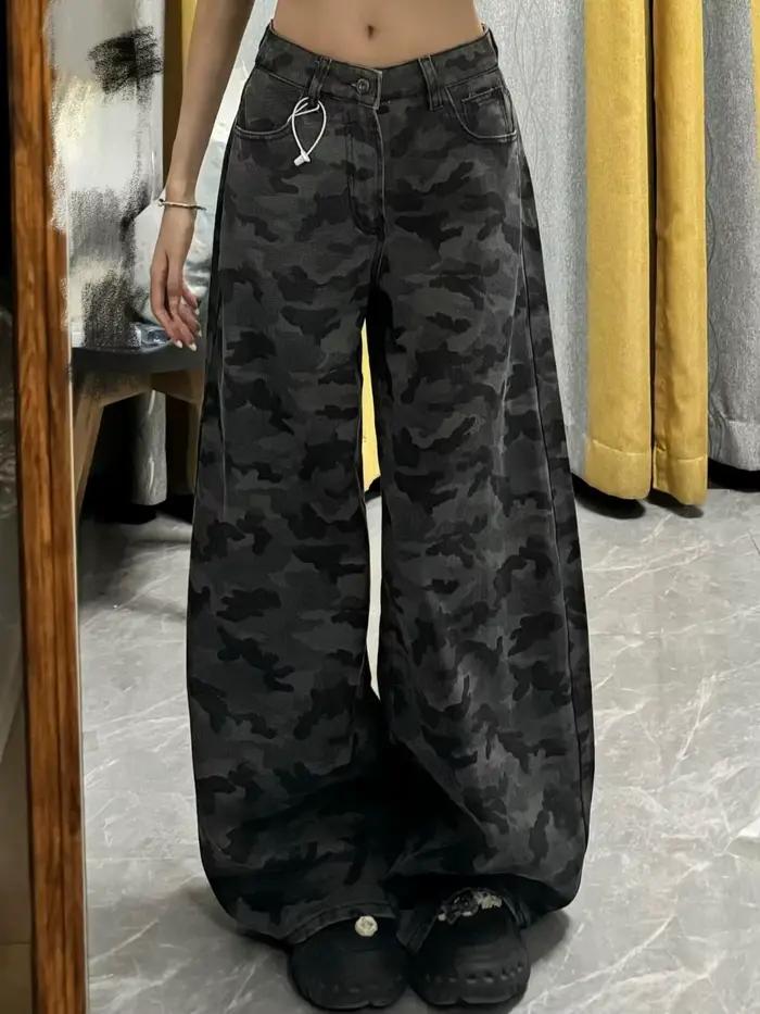 Solomon-Jean Américain Ample à Jambes Larges pour Femme