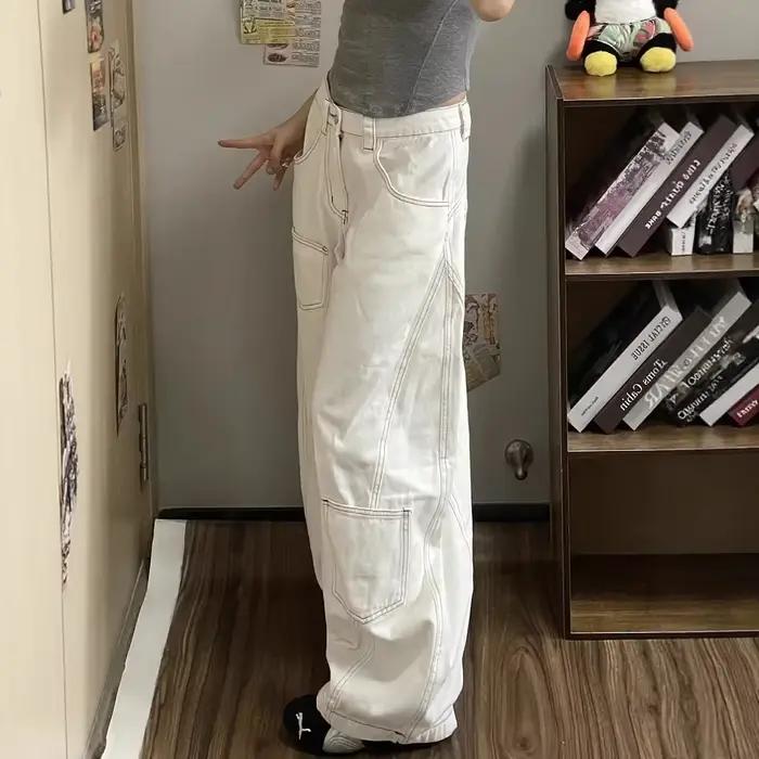 Jean en Denim blanc taille haute