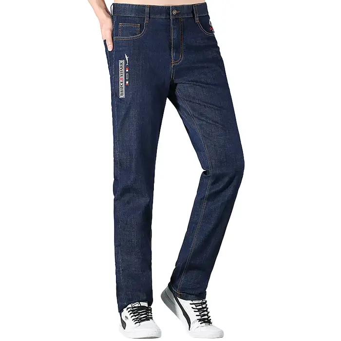 Jean Bruce &amp; Shark homme en coton extensible, bleu foncé ou ciel, style décontracté et élégant pour tous les jours et occasions spéciales