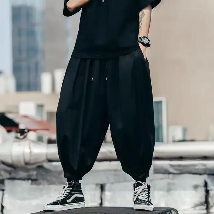 Pantalon décontracté taille haute pour homme