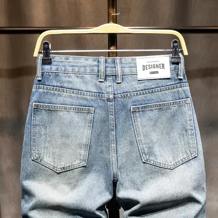 Nouveauté 2026 : Short Bermuda en jean déchiré style rétro américain pour homme – Coupe ample