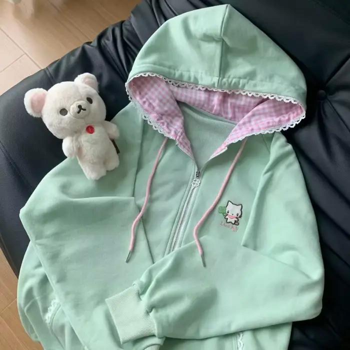 Manteau à capuche Harajuku coréen Kawaii pour femmes