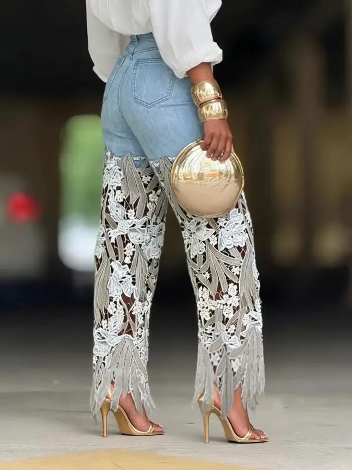 SHENGPALAE Jean droit pour femme