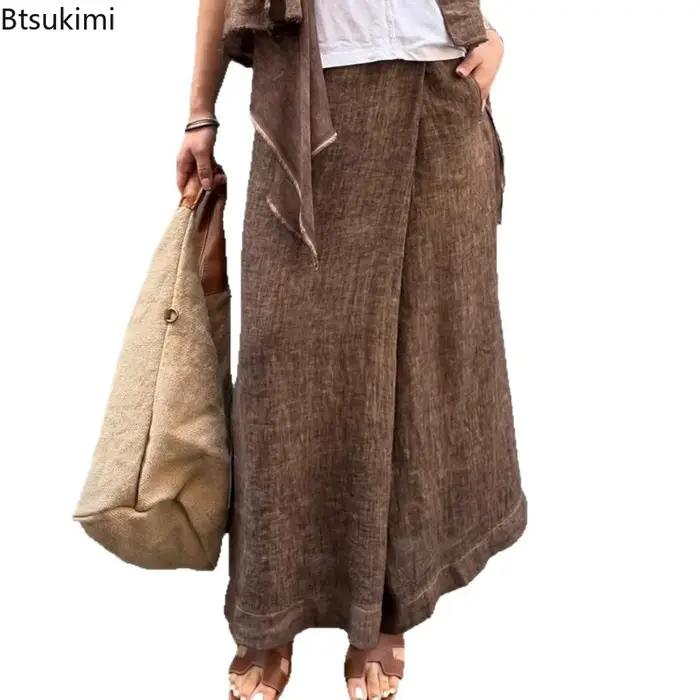 Pantalon baggy femme Btsukimi décontracté avec poches et patchwork pour toutes les saisons et occasions quotidiennes et festives