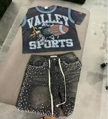 Marque de mode américaine ins strass jeans haute rue hommes et femmes décontracté