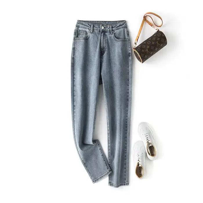 Jean bleu foncé grande taille pour femme