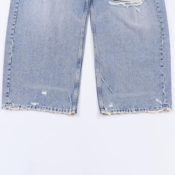 Jean droit taille mi-haute double couche pour femme