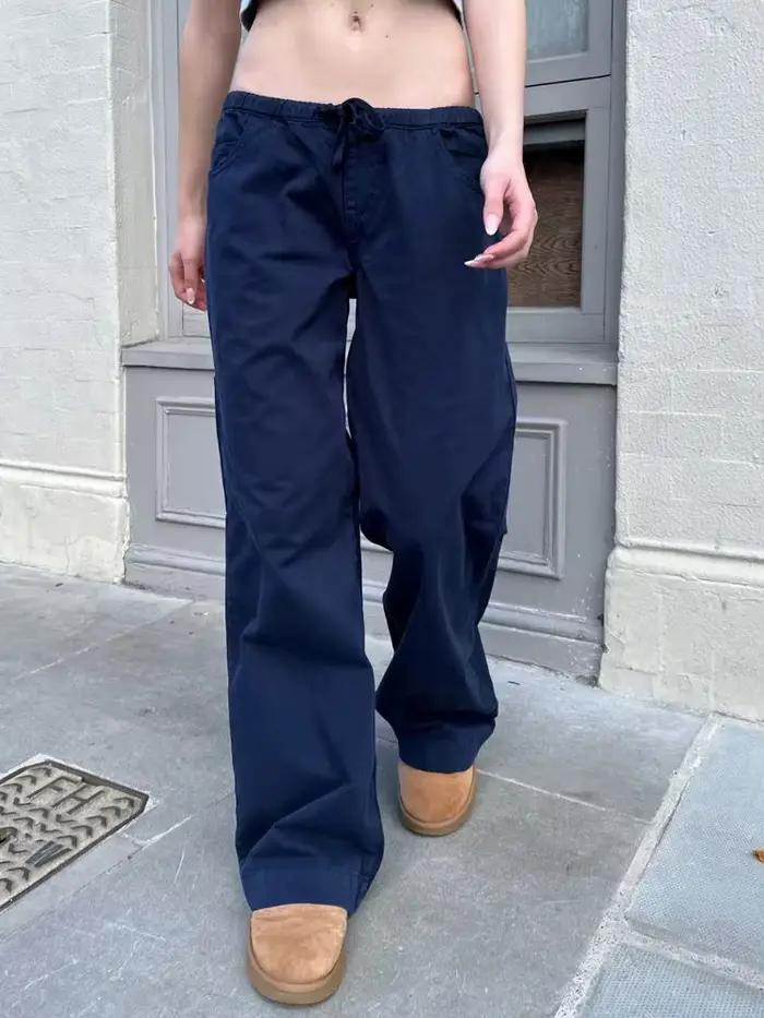 Pantalon de proximité bleu marine pour femme