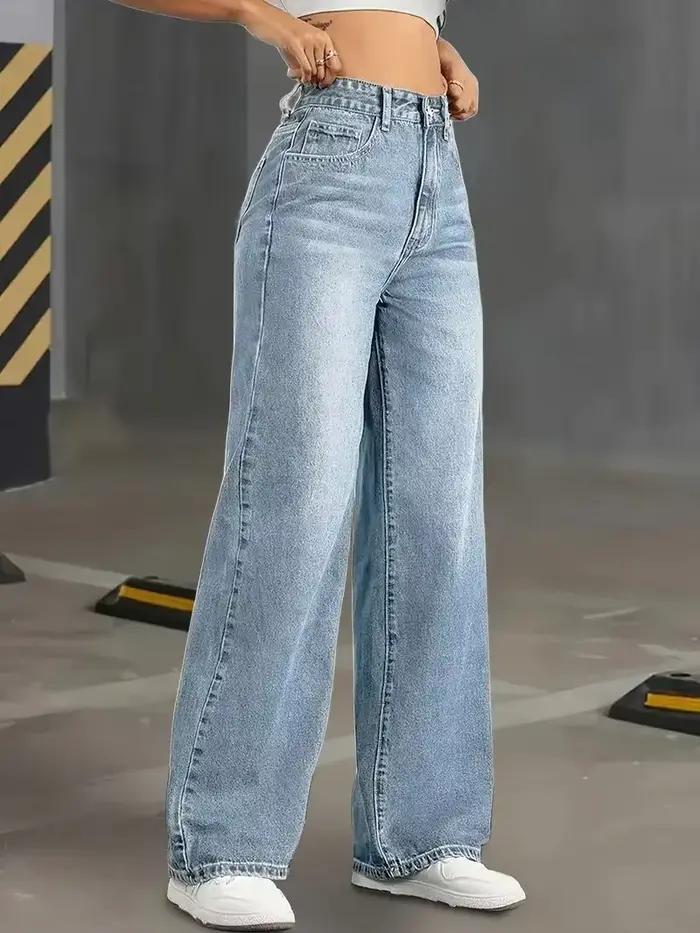 Jeans Y2k pour femme, bleu classique