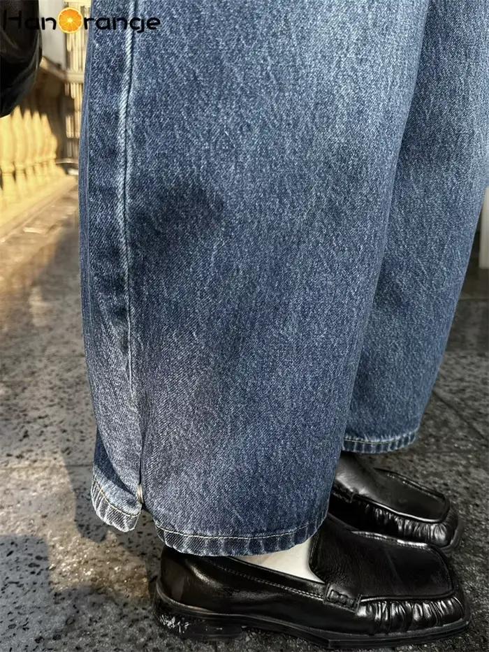 Début du printemps Simple décontracté ample droite cheville longueur jean femmes