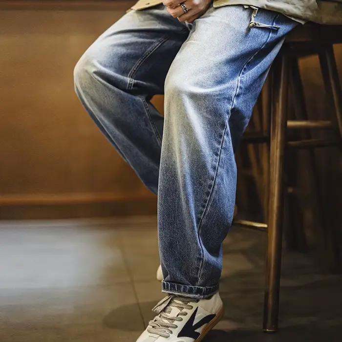 Maden-Jean en denim délavé pour homme