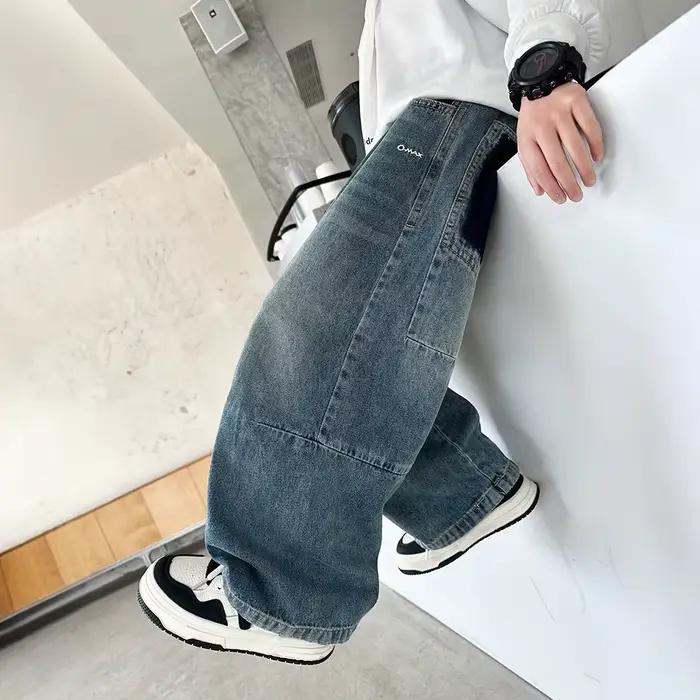 Jeans décontractés bywindto pour garçons style streetwear automne durable et confortable pour les sorties et les activités de plein air
