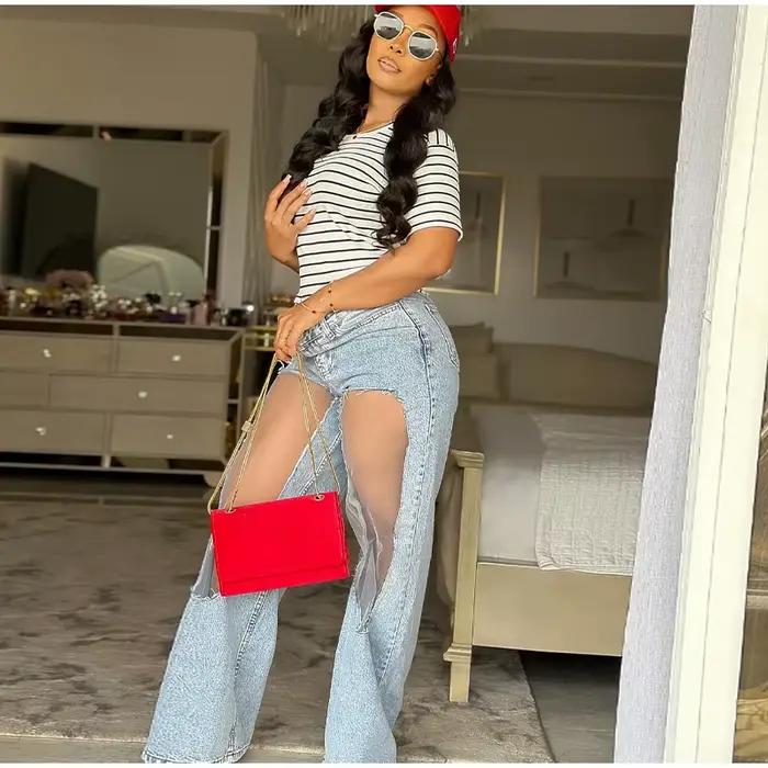 Pantalon en jean de styliste pour femmes