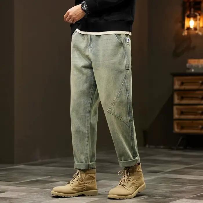 KSTUN Jean Baggy Homme Coupe Large Pantalon Harem Rétro Bleu Streetwear Vintage Vêtements