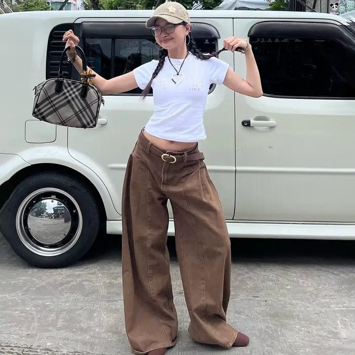 2026 Jeans personnalité rue mode ample jambe large pantalon de sol