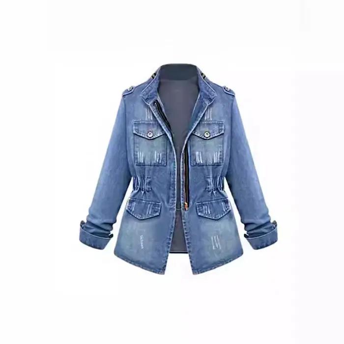 Haut en jean grande taille pour femme