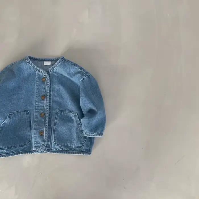 Veste en denim en coton pour bébé garçon et fille