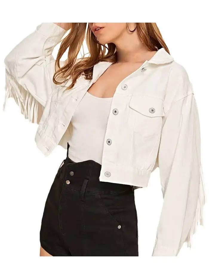 Veste en Jean courte décontractée pour femmes