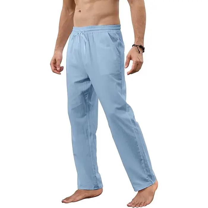 Pantalon en coton et lin pour hommes