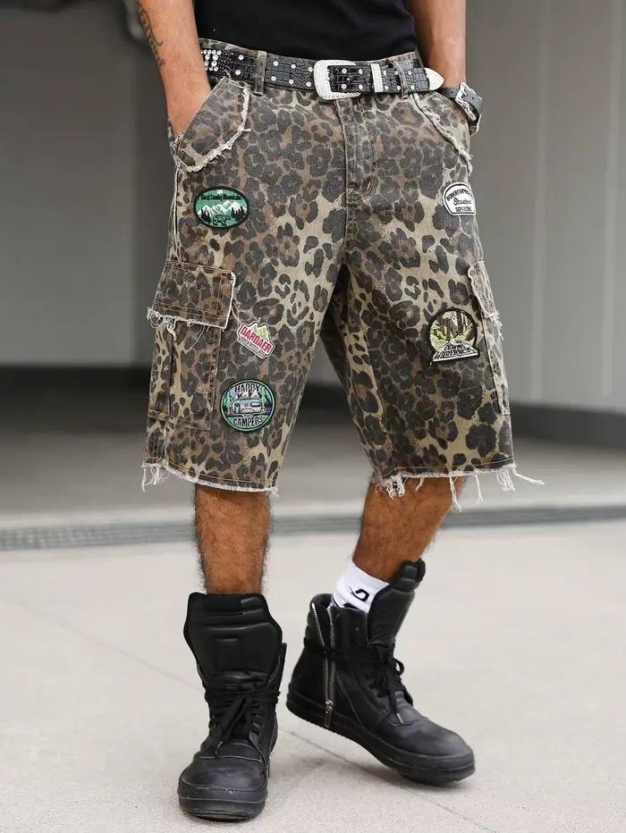 Shorts en jean cargo pour hommes