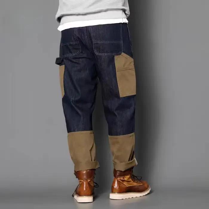 Jeans décontractés ABOORUN en coton et élasthanne pour hommes senior style high street blanc bleu ciel beige turquois or gris lavande fuchsia violet turquoise vert occassionnels printemps automne