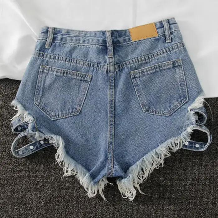Punk Rivet denim shorts 2022 été printemps femmes taille haute lâche gland jeans